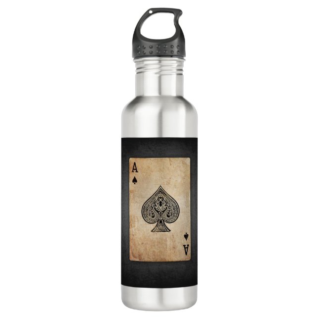 Ace of spades throw pillow 710 ml water bottle (Front)