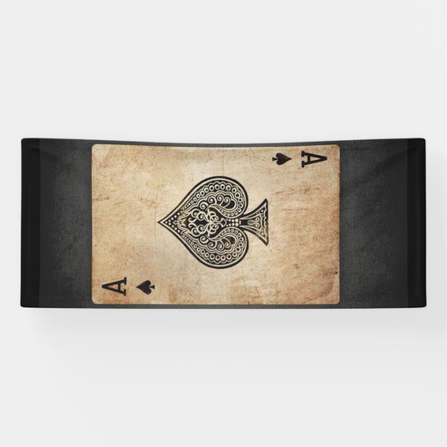 Ace of spades throw pillow banner (Horizontal)