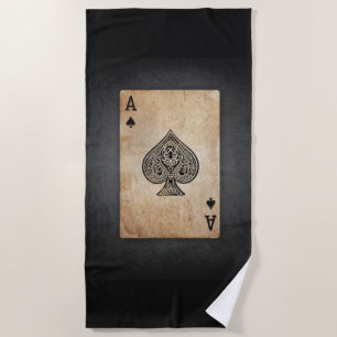 Ace of spades throw pillow beach towel