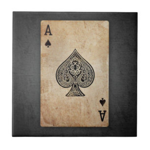 Ace of spades throw pillow ceramic tile