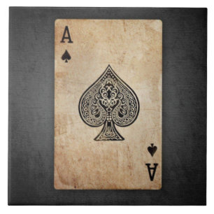 Ace of spades throw pillow ceramic tile