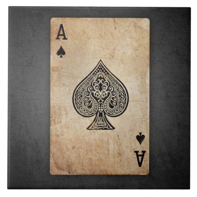 Ace of spades throw pillow ceramic tile (Front)