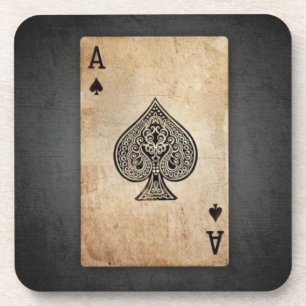 Ace of spades throw pillow coaster