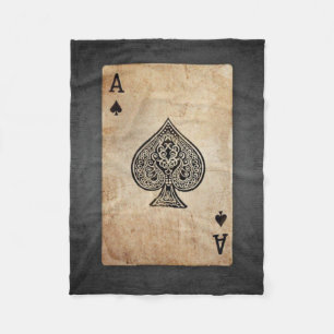 Ace of spades throw pillow fleece blanket