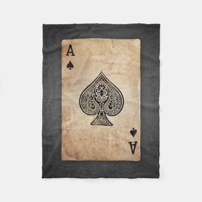Ace of spades throw pillow fleece blanket (Front)
