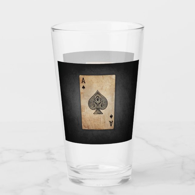 Ace of spades throw pillow glass (Front)