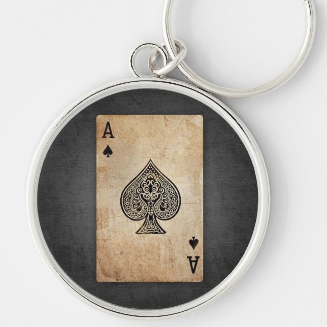 Ace of spades throw pillow key ring (Front)