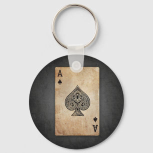 Ace of spades throw pillow key ring