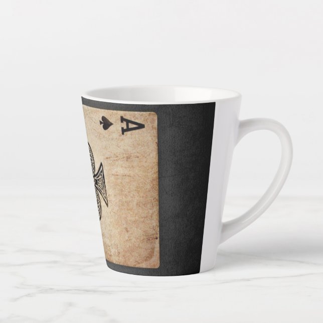 Ace of spades throw pillow latte mug (Right)