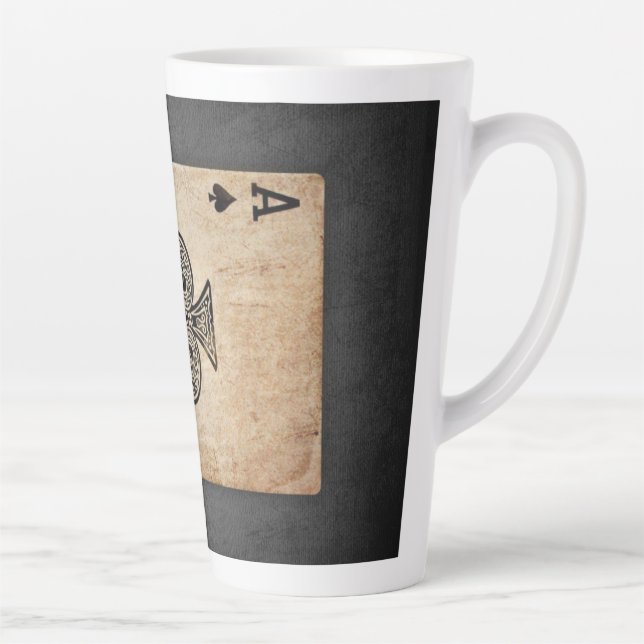 Ace of spades throw pillow latte mug (Right)