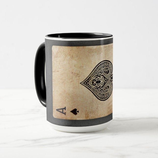 Ace of spades throw pillow mug (Front Left)