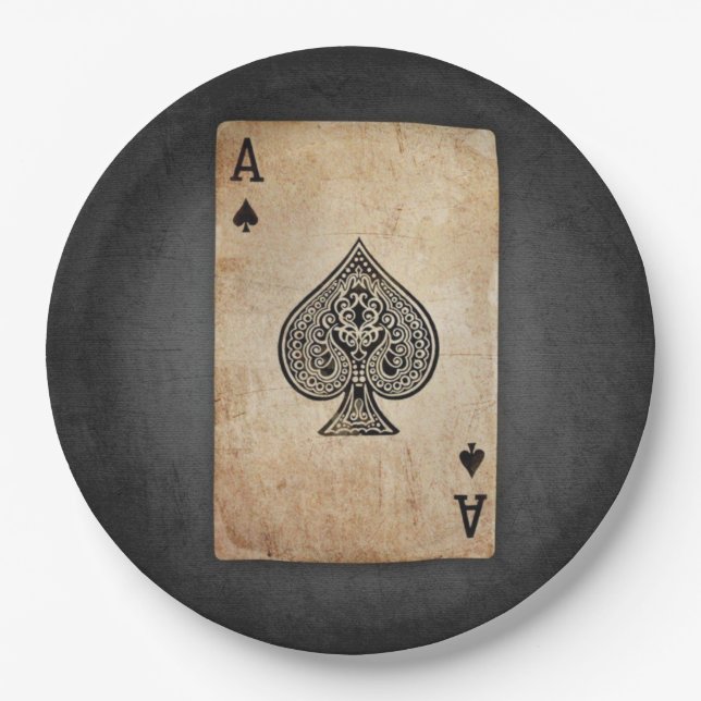 Ace of spades throw pillow paper plate (Front)