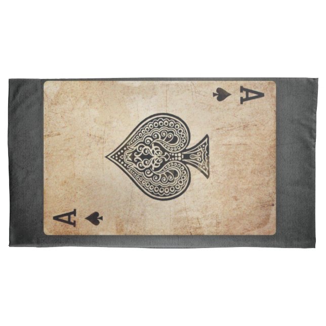 Ace of spades throw pillow pillowcase (Front-Left)