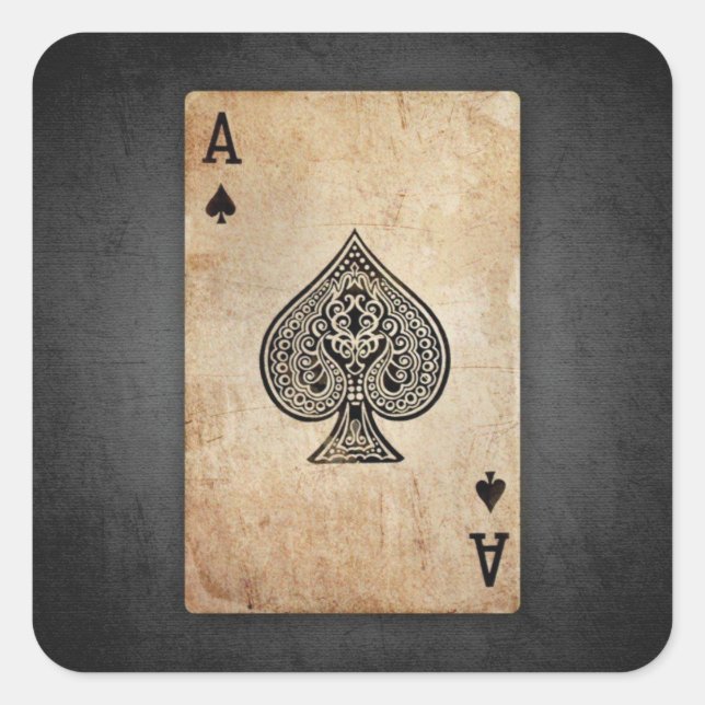 Ace of spades throw pillow square sticker (Front)