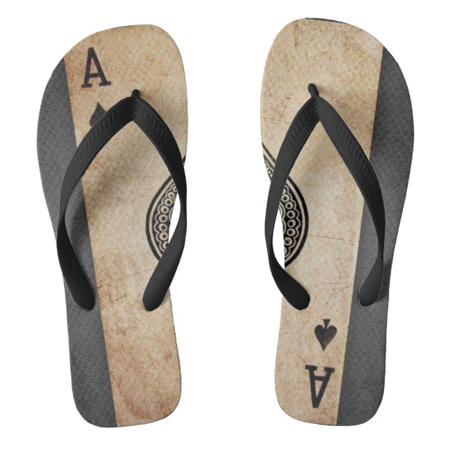 Ace of spades throw pillow thongs (Footbed)