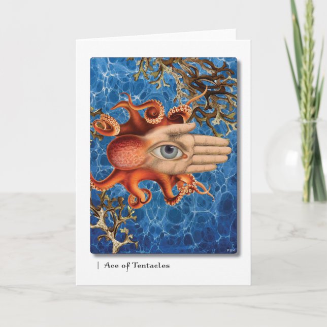 Ace of Tentacles Tarot Greeting Card (Front)