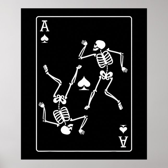 Ace Poker Card Playing Card Skeleton Poster (Front)
