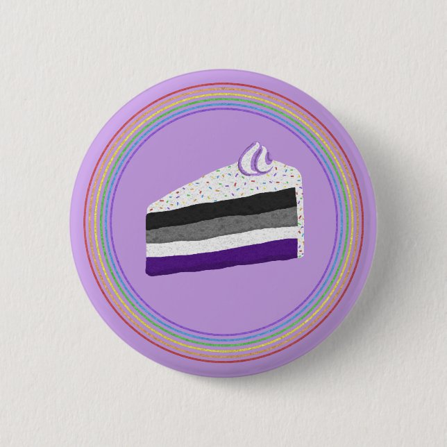 Ace Pride Cake 6 Cm Round Badge (Front)