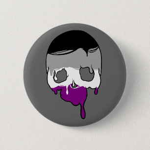 Ace Pride Dripping Skull 6 Cm Round Badge