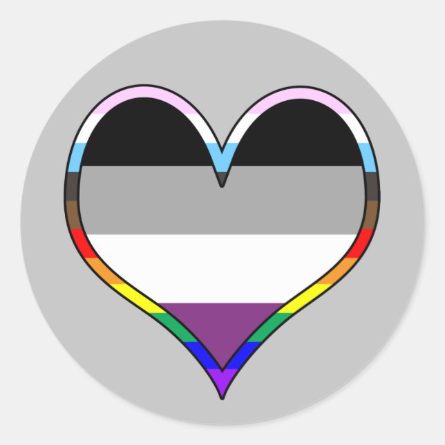 Ace Pride Heart Classic Round Sticker (Front)
