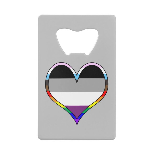 Ace Pride Heart Credit Card Bottle Opener (Front)