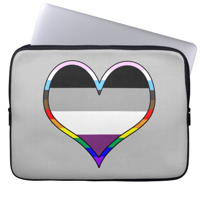 Ace Pride Heart Laptop Sleeve (Front)