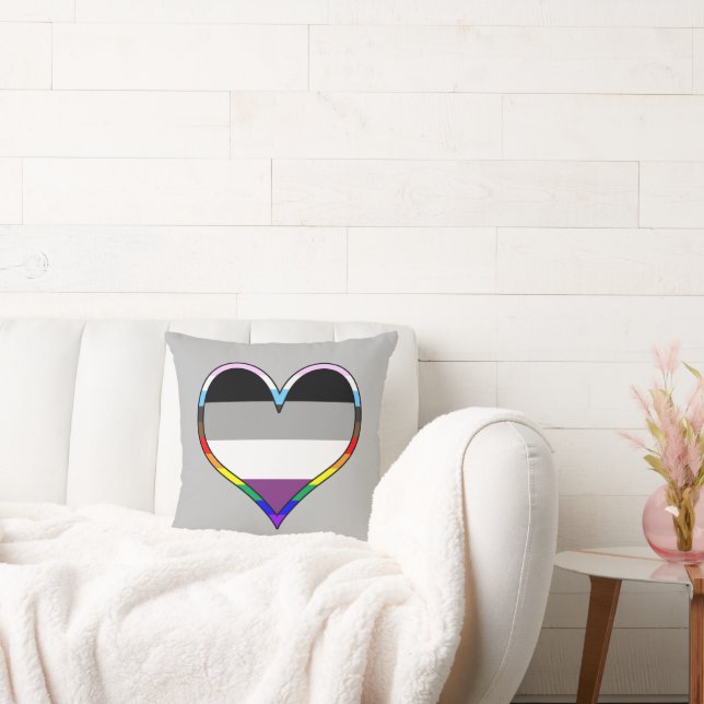 Ace Pride Heart Throw Pillow (Couch)