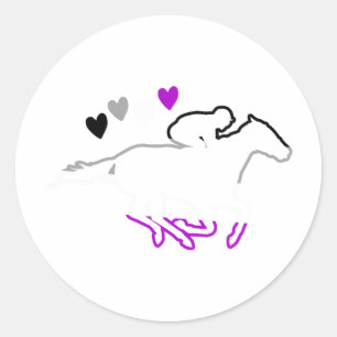 Ace Pride Horseback Horse Riding Auality Aual Flag Classic Round Sticker