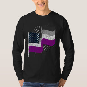 Ace Pride Month Asexual Us Flag Queer Lgbtqia Asex T-Shirt