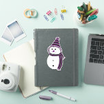 Ace Pride Snowman Snowperson Purple Grey White<br><div class="desc">Celebrate the season with this adorable snowperson dressed in the ace (asexual) pride flag colours of black, grey, purple, and white. Whether you celebrate Christmas, Hanukkah, Kwaanza, winter solstice, or just the beauty of the snow, let this sweet smile remind you to embrace the joy of who you truly are...</div>
