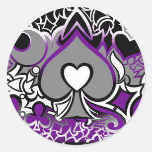 Ace Pride Squiggle Classic Round Sticker