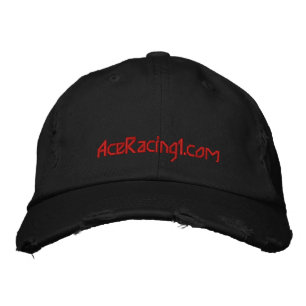 Ace Racing 1.com distressed twill cap.. Embroidered Hat