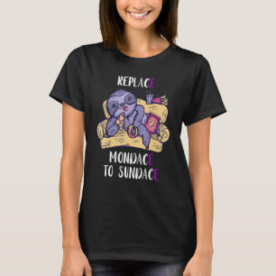 Ace Replace My Monday To Sunday Gothic Sloth Asexu T-Shirt