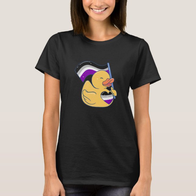 Ace Rubber Duck Asexual Rubber Duckling Quack Asex T-Shirt (Front)