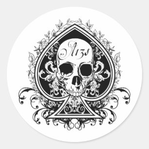 Ace Skull Classic Round Sticker