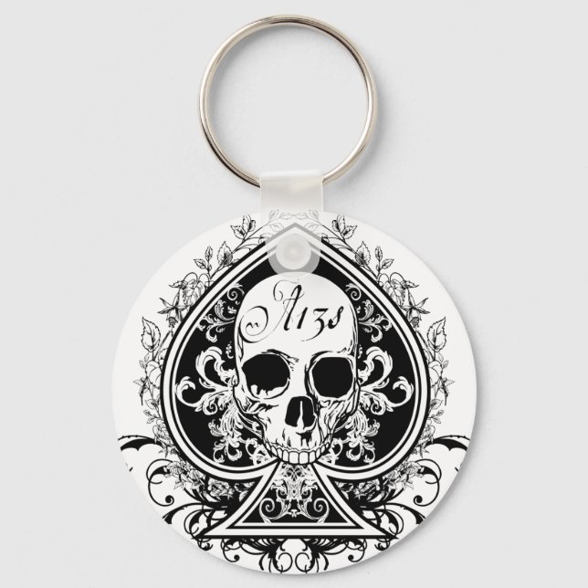 Ace Skull Key Ring (Front)