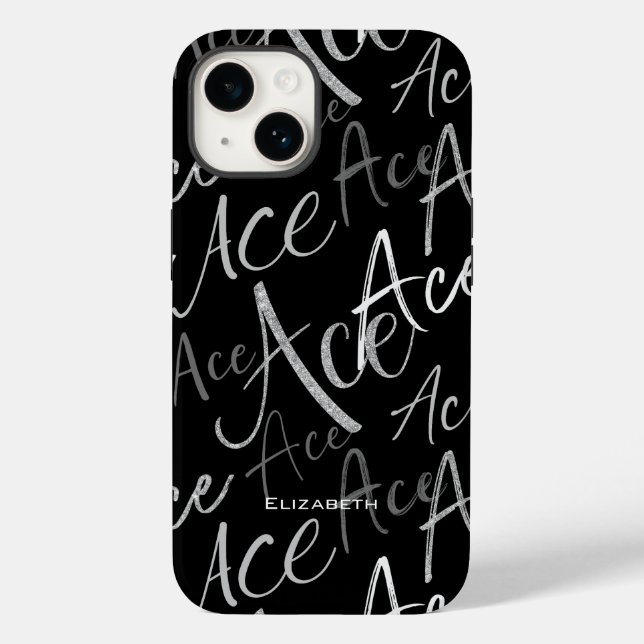 ace text pattern girl's volleyball Case-Mate iPhone case (Back)