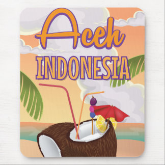 Aceh Indonesia vintage travel poster Mouse Pad
