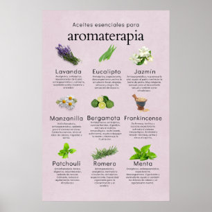 Aceites esenciales aromaterapia en español  poster