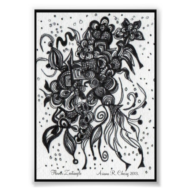 ACEO 4x5 Print Original Artwork. Flower (Front)