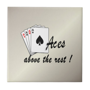 Aces Above the Rest Antique Gold Ceramic Tile