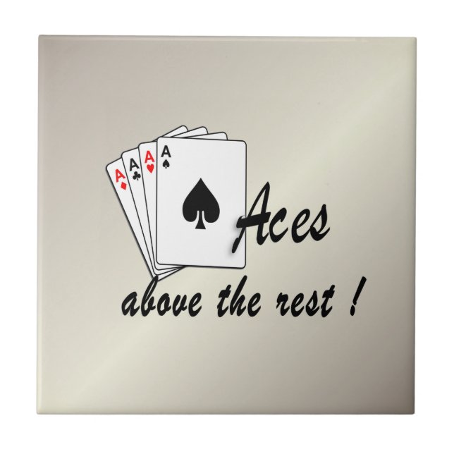 Aces Above the Rest Antique Gold Ceramic Tile (Front)