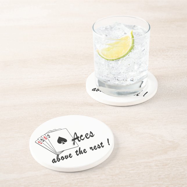 Aces Above the Rest Glass Coaster (Side)