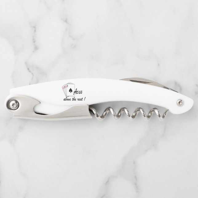 Aces Above the Rest Glass Corkscrew (Front)