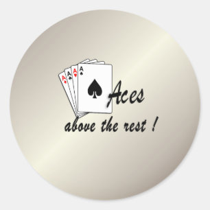 Aces Above the Rest Gold Classic Round Sticker