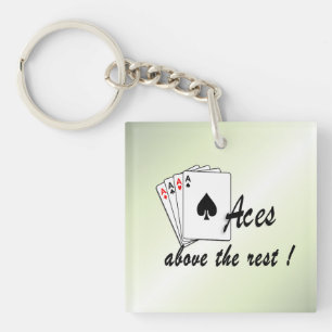 Aces Above the Rest Green Key Ring