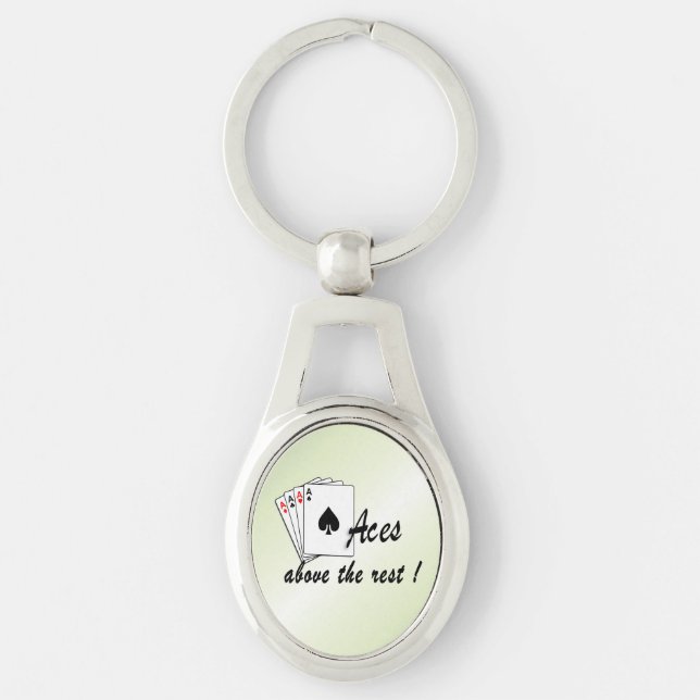 Aces Above the Rest Green Key Ring (Front)