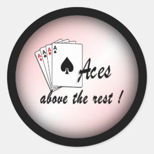 Aces Above the Rest Pink Classic Round Sticker
