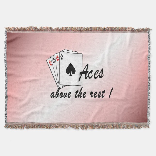 Aces Above the Rest Pink Throw Blanket (Front)