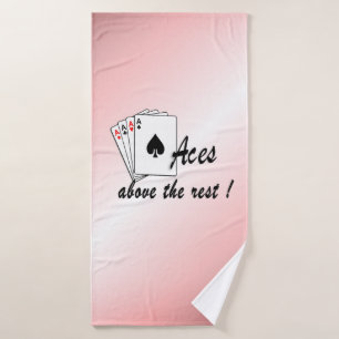 Aces Above the Rest Red Bath Towel